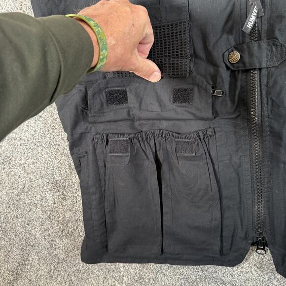 Humvee Adventure Gear Vest Mens XL Black Utility Photography Safari Mesh Pockets - Picture 8 of 13
